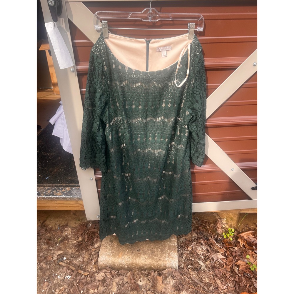 DB established 1962 Women's Green Lace Overlay‎ Dress Size 14